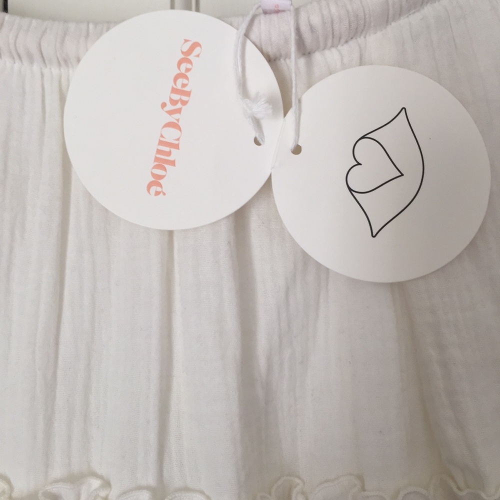 See By Chloé Ruffled Cream Maxi Prairie Skirt M - Picture 4 of 10